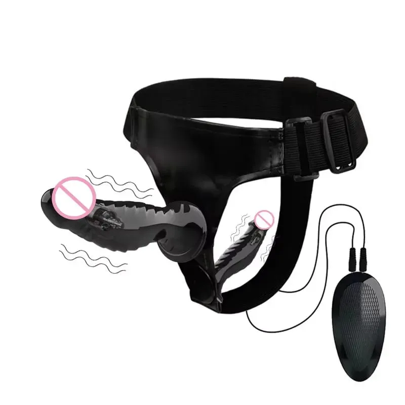 New Wired Remote - Vibe Leather Panties Dildo Set: Seahorse - Shaped Realistic Design Perfect for Lesbian Intimate Adventures