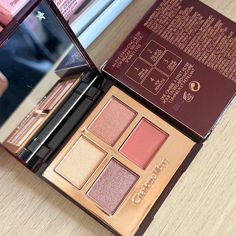 Charlotte tilbury paleta de quatro cores travesseiro talk eraggera olhos pequeno tubo de ouro batom fácil de aplicar maquiagem cosméticos portáteis — image 8