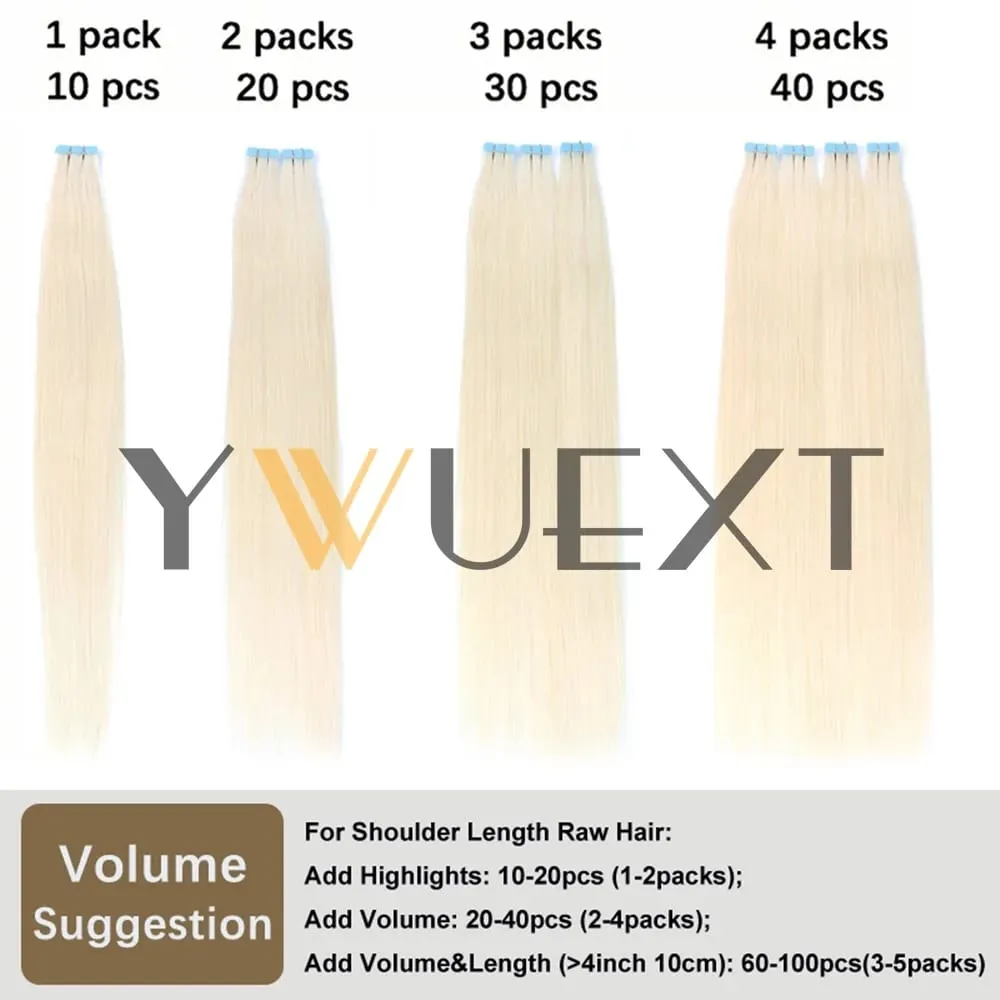 Mini Tape In Human Hair Extensions 12"-24" Machine Remy Skin Weft Adhesive Tape Hair Natural Black Brown Blonde Tape Ons 10pcs