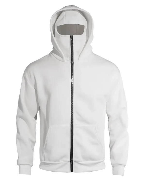 Autumn Men's Double-Layer Hooded Zip-Up Sweatshirt Loose Casual Fit with Front Pockets Ideal for Outdoor and Streetwear Style
