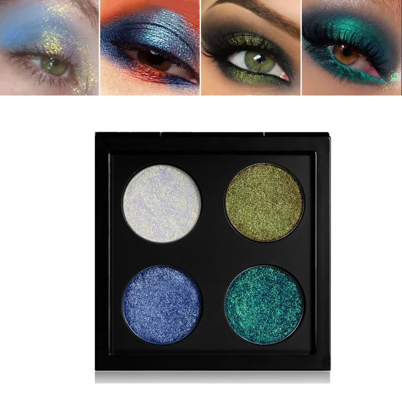 4 színű vegán kaméleon szemhéjfesték paletta saját márkás smink nagykereskedés egyedi logó Color Shift szemhéjfesték