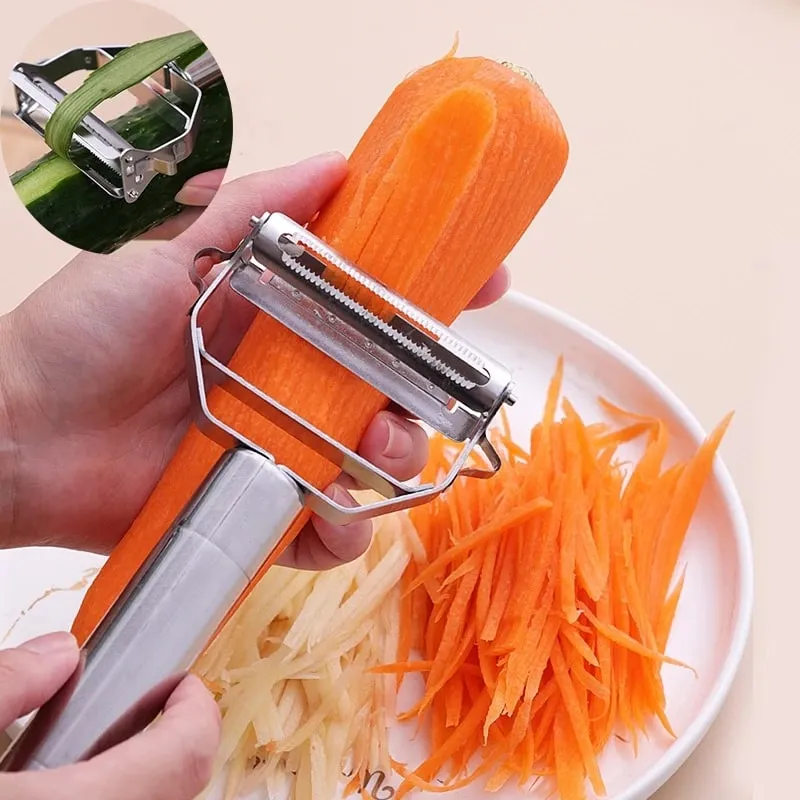 1 pakke rustfrit stålskræller Køkken multifunktionel grøntsagskære Frugt- og grøntsagsværktøj Kartoffel Gulerod Melon rivejern