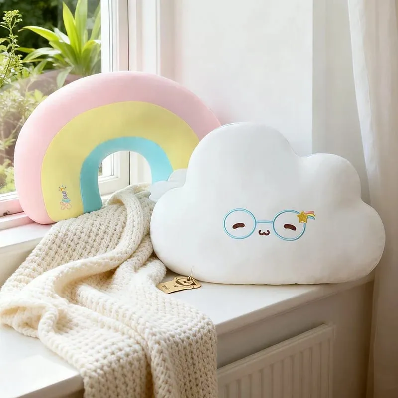 Creative Weather Series Rainbow Cloud Plush Pillow Soft Cute Cartoon Kawaii Stuffed Doll For Kids Sofa Cushion Home Decor