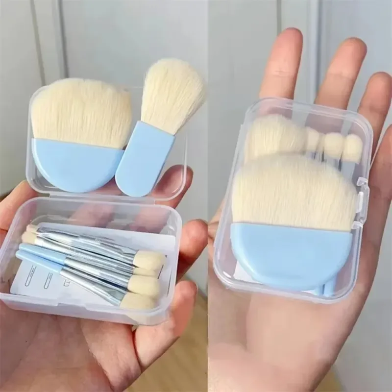 6Pcs/Set Soft Bristles Mini Makeup Brush Set Blending Brush Multiple Brush Heads Cosmetic Brushes Set With Storage Box