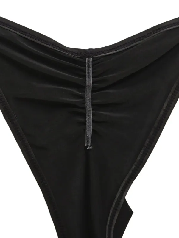 Tanga franzida com fenda alta masculina, roupa íntima masculina casual e sedosa, ultra sexy e respirável, 1 peça