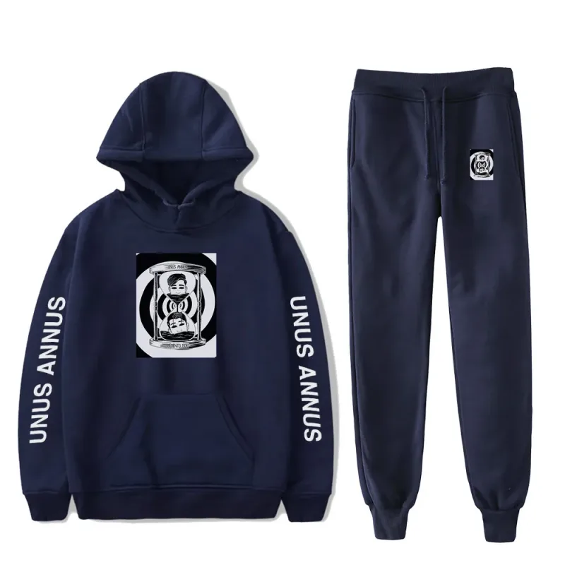 Popular Comfortable Unus Annus Print Sweatshirt Sweatpants Suit Hoodies+ Trousers Suit Boys/Girls 2 Piece Set Clothes