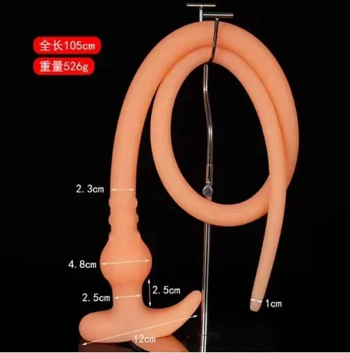 Super Long Anal Plug Whip Silikon Bärbar Butt Plug Hollow Enema Vaginal Cleaning Dildos Djupare 18+ Sexleksaker för vuxna för par