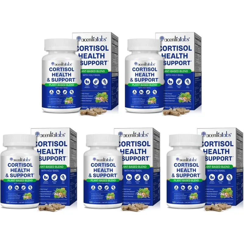 AcentiaLabs Cortisol Health & Support Capsules with Holy Basil Ashwagandha and Magnesium for Calm Stress Balance 120 Capsules — image 11