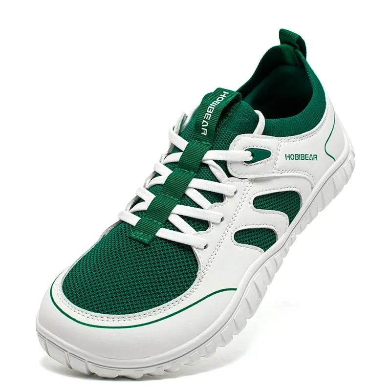 Laufsneaker mit breiter Spitze, Unisex, minimalistisches Mesh, atmungsaktive Schuhe, Kunstleder, Schnürsenkel, Wandersneaker