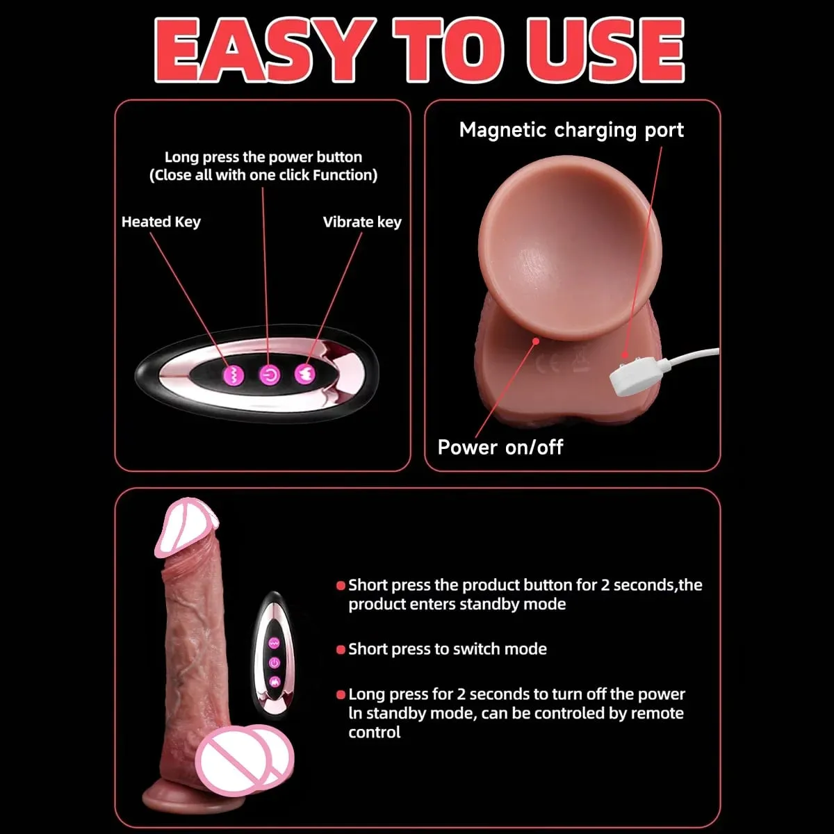 Realistic Dildos Vibration For Women Masturbation Anal Plug Penetration Anal Thrusting Penis Dildo Vibrator Sexy Adult Sex Toys — image 3