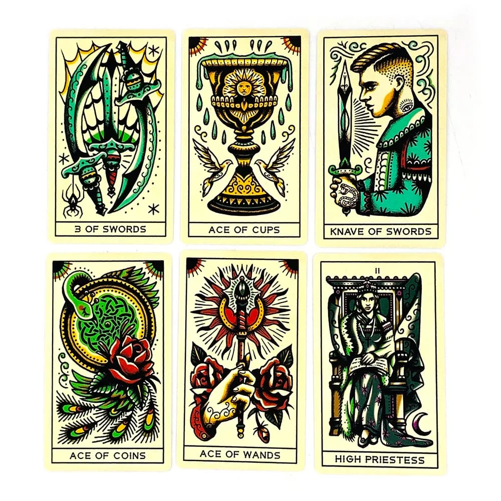 Hot-selling Tattoo Tarot Cards A 78 Tarot Deck PDF Guidebook Future Divination Borad Playing Games Family Gathering Card Game — image 4