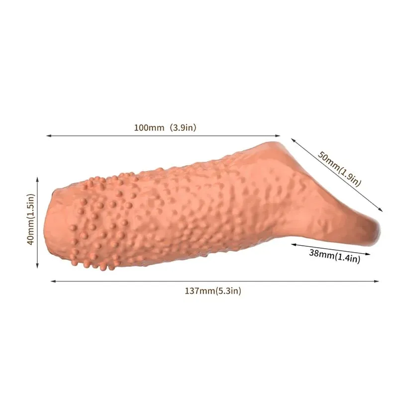 Men Penis Extender Sleeve Reusable Comdom Delay Ejaculation Penis Sleeve Dick Male Dildo Sex Toys for Men Adult 18+ Erotic Goods