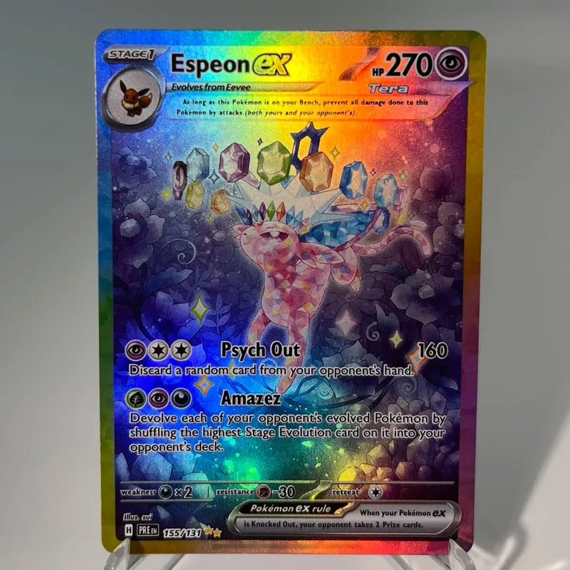 Prismatic Evolutions PKM Cards PTCG5-A GX Rainbow Umbreon Sylveon Leafeon ex Rare Collection Battle Toys Gifts for Hobbies — image 18