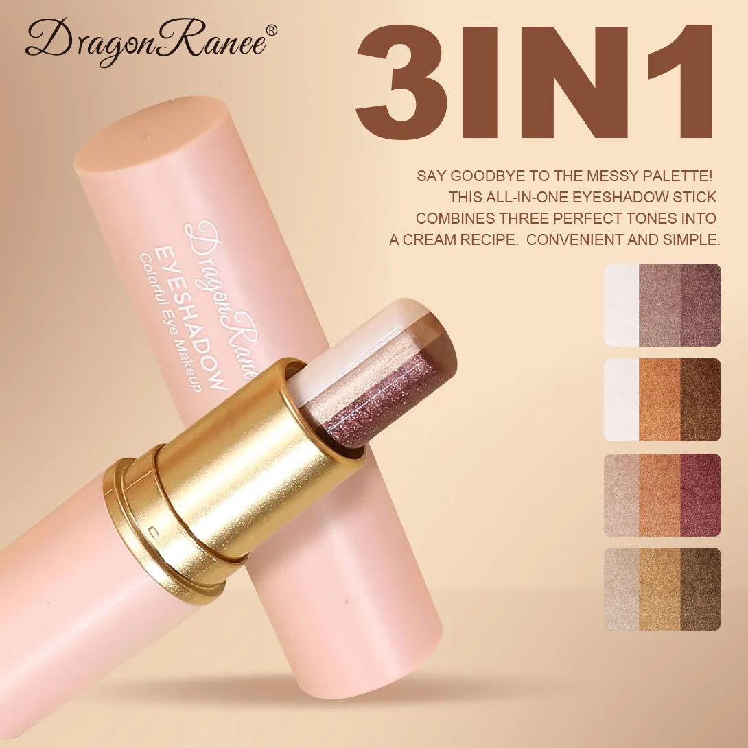 Three-color Eyeshadow Pen Highlighting Stick Waterproof Easy-to-Use Glitter Pearl Eyeshadow Stick Shimmer One-Swipe Eyes Makeup — image 6