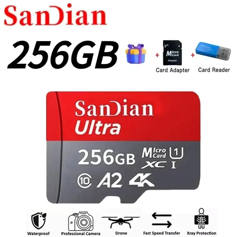 High-Speed 128GB Micro TF Card Class10 256GB Flash Card 512GB Memory Card for Smartphone Tablet