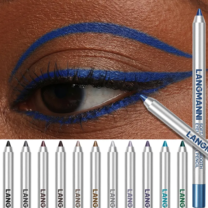 Pearlescent Green Eyeliner Pencil 12 Color Smooth Eye Pigment Glitter Eye Liner Eyeshadow Pen Long-Lasting Waterproof Eye Makeup — image 3