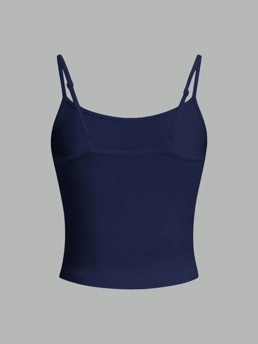 Women Seashell Starfish Print Spaghetti Strap Camisole Summer Casual Y2K Street Style Slim fit Crop Top