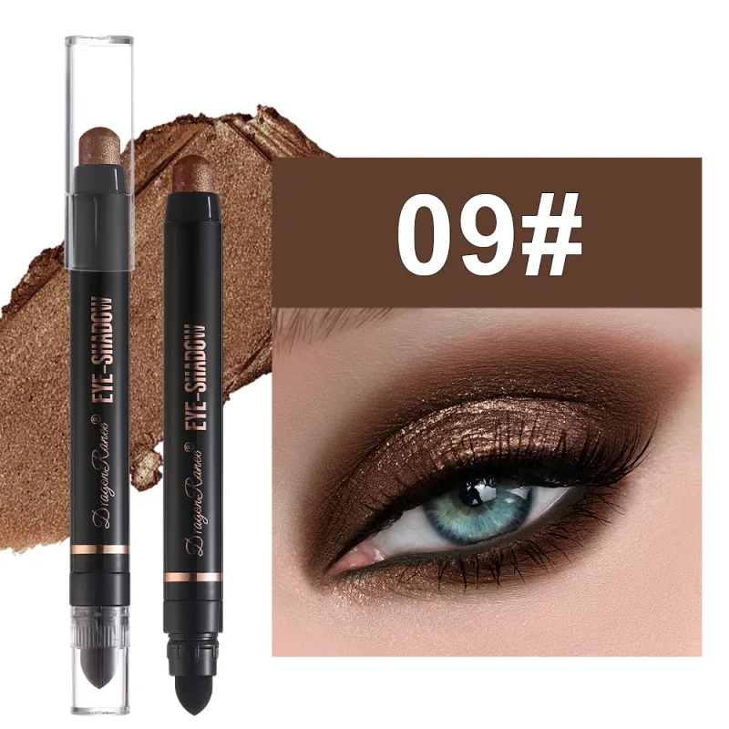Double Head Pearlescent Eyeshadow Pencil Waterproof Glitter Metallic Blue Green Eye Shadow Makeup Pigment White Eyes Highlighter