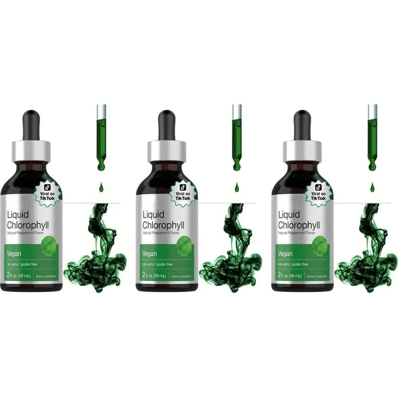 Liquid Chlorophyll 50 Mg Vegan Non-GMO Gluten & Wheat Free Natural Peppermint Flavor No Artificial Flavors 29 Servings
