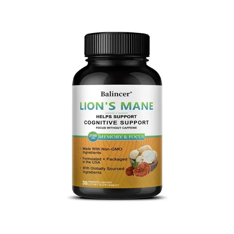 Lion's Mane Mushroom Supplements - Supports Brain Health Cognitive Clarity Improved Focus and Enhanced Energy