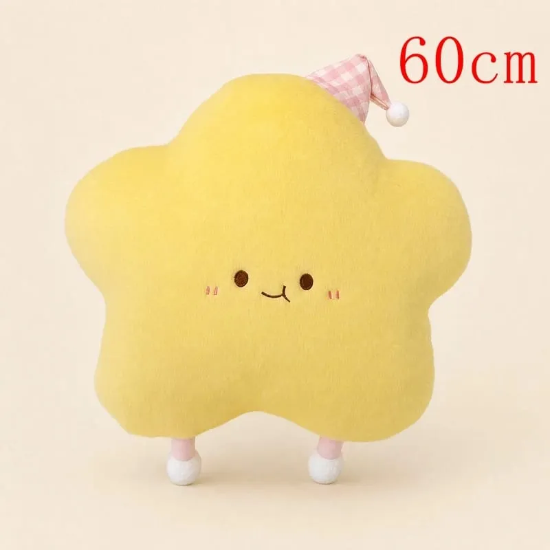 40–60 cm süßes Stern-Plüschkissen mit Schlafmütze, Kawaii-Stern-gefülltes Kissen, weiches, flauschiges Sofa-Wurfkissen, Mädchen-Schlafzimmer-Heimdekoration — image 13