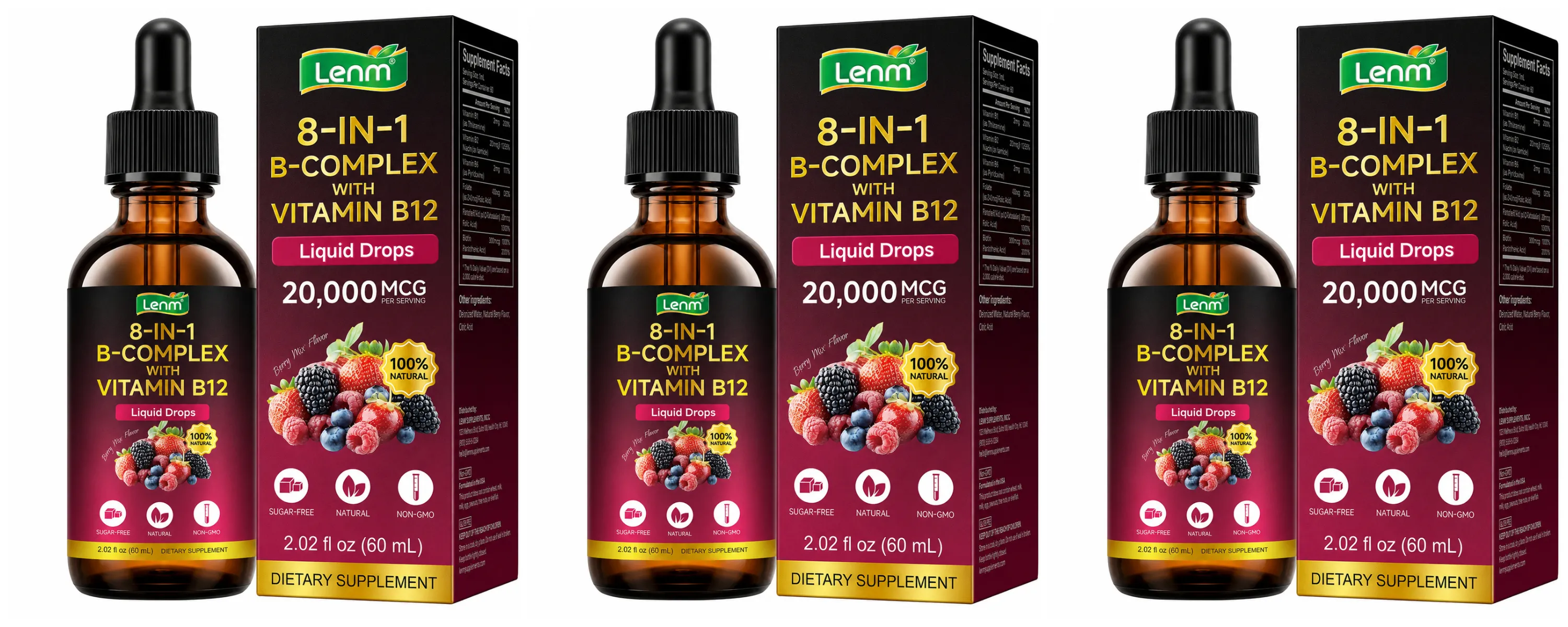 8-in-1 Vitamin B Complex Drops Maximum Absorption with Folate Vitamin B12 Supports Energy Focus Metabolism & Nervous Health 60ML — image 10