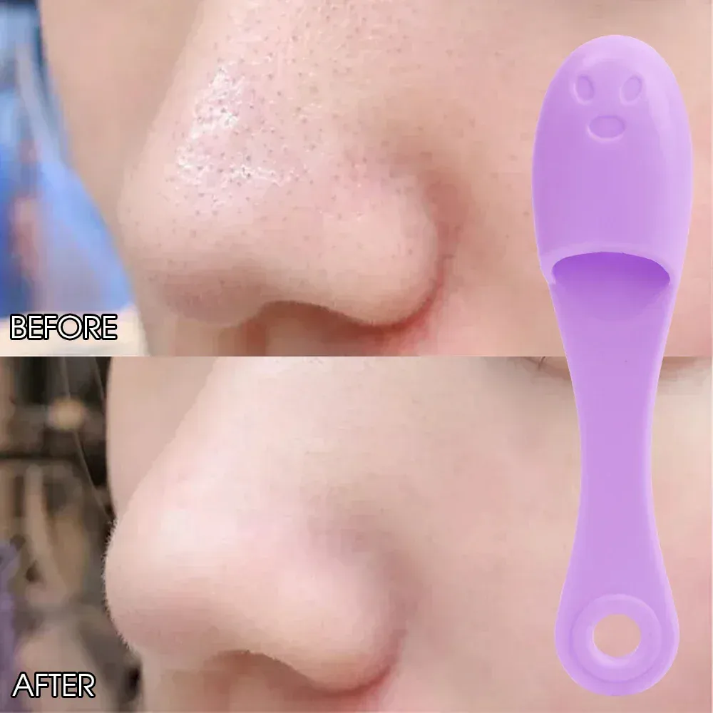 Silicone Nose Brush Facial Pore Cleaner Portable Blackhead Double-sided Massage Brushes Beauty Cleaning Tool Facial Nasal Scrub — image 3
