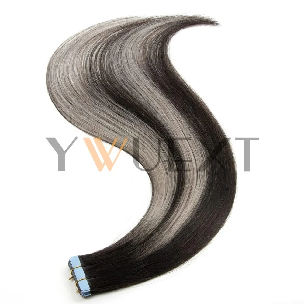 Real Human Hair Tape in Extensions 16'' 20'' Natural Straight High Light Seamless Tape Hair 20pcs On Double Sided Tape 30g/pack