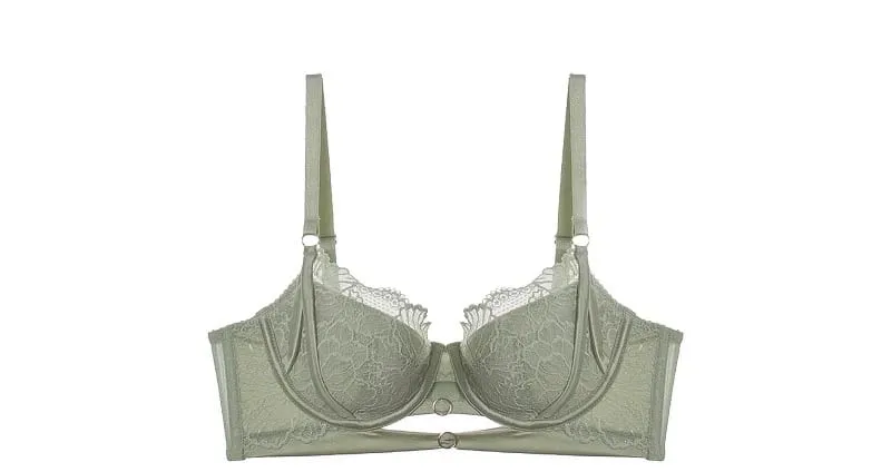 อะนิเมะลูกไม้ชุด Push Up Underwire ญี่ปุ่น Kawaii Hollowed Bralette หน้าอกขนาดเล็กเซ็กซี่ Sheer บางถ้วย Pure Girlish ชุดชั้นในชุด