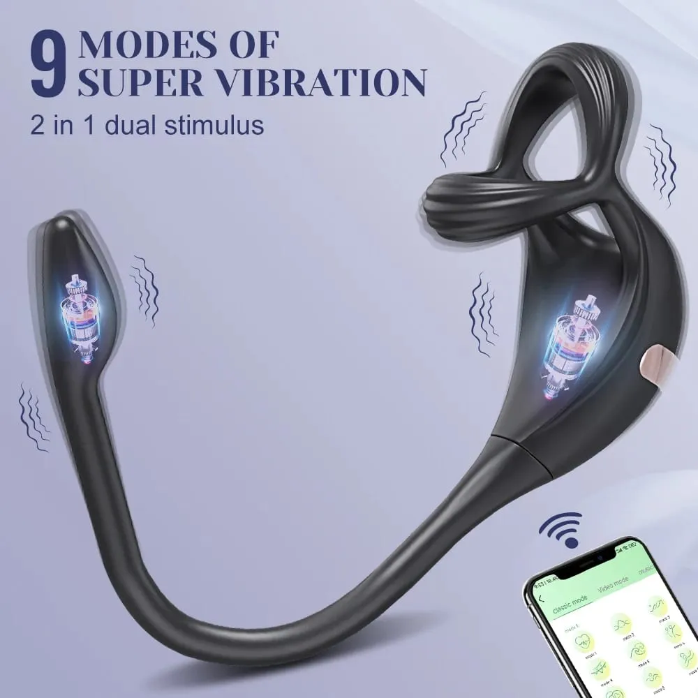 Vibrating Cock Ring Male Prostate Massager Stimulator para sa Mga Lalaki APP Control Sex Toy para sa mga Mag-asawa Anal Vibrator Penis Ring Butt Plug