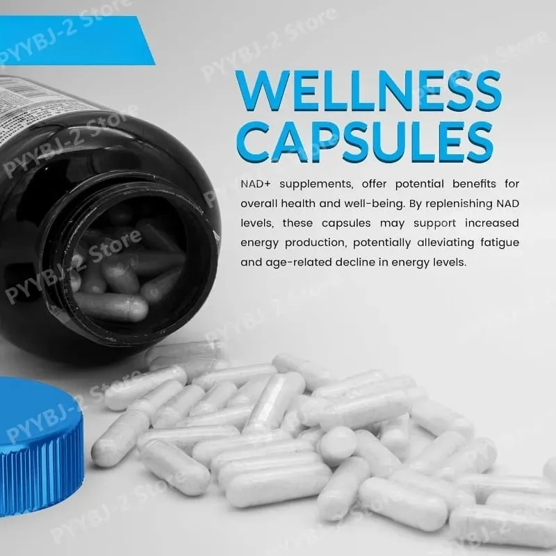 NAD+ Capsules with Resveratrol Herbal Antioxidant Supplement Support Cellular Health Energy & Anti Aging for Women Men 90pieces