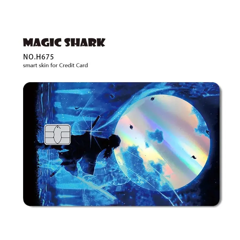 Magic Shark 2026 New Hot Demon Slayers Anime Shinny Holographic Laser Skin Cover Sticker Film for Debit Credit Bank Card