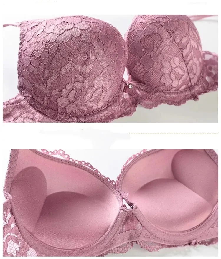 Elegant Women Lingerie Bra Set Padded Push Up Side Support Anti Sag Comfort Bustier — image 5