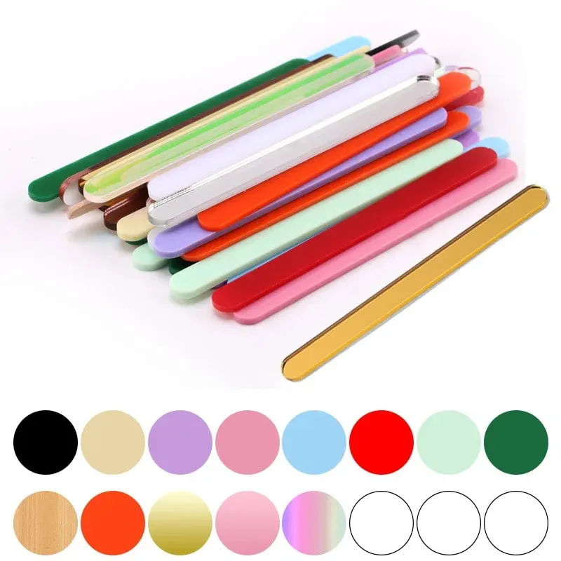 Food Grade Acrylic Ice Cream Sticks 10pcs/set Colorful Light Popsicle Stick Stirring Rod Distinguishing Labels Kitchen Tools — image 7