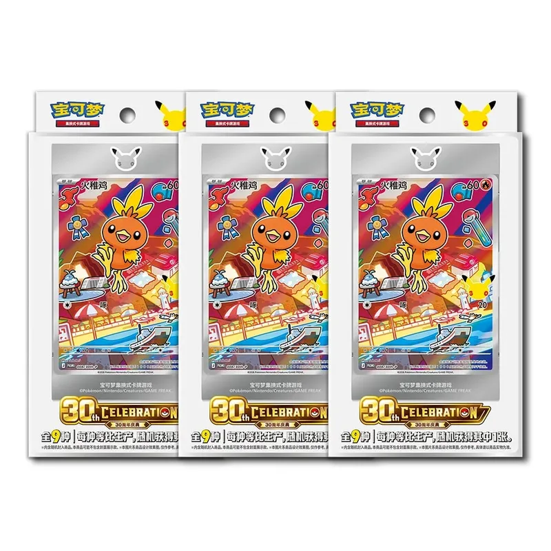 Hot 100% Official Pokemon 30th Anniversary Box Set Pinasimpleng Chinese PTCG Gem Pack Original Partners Special Illustration Card
