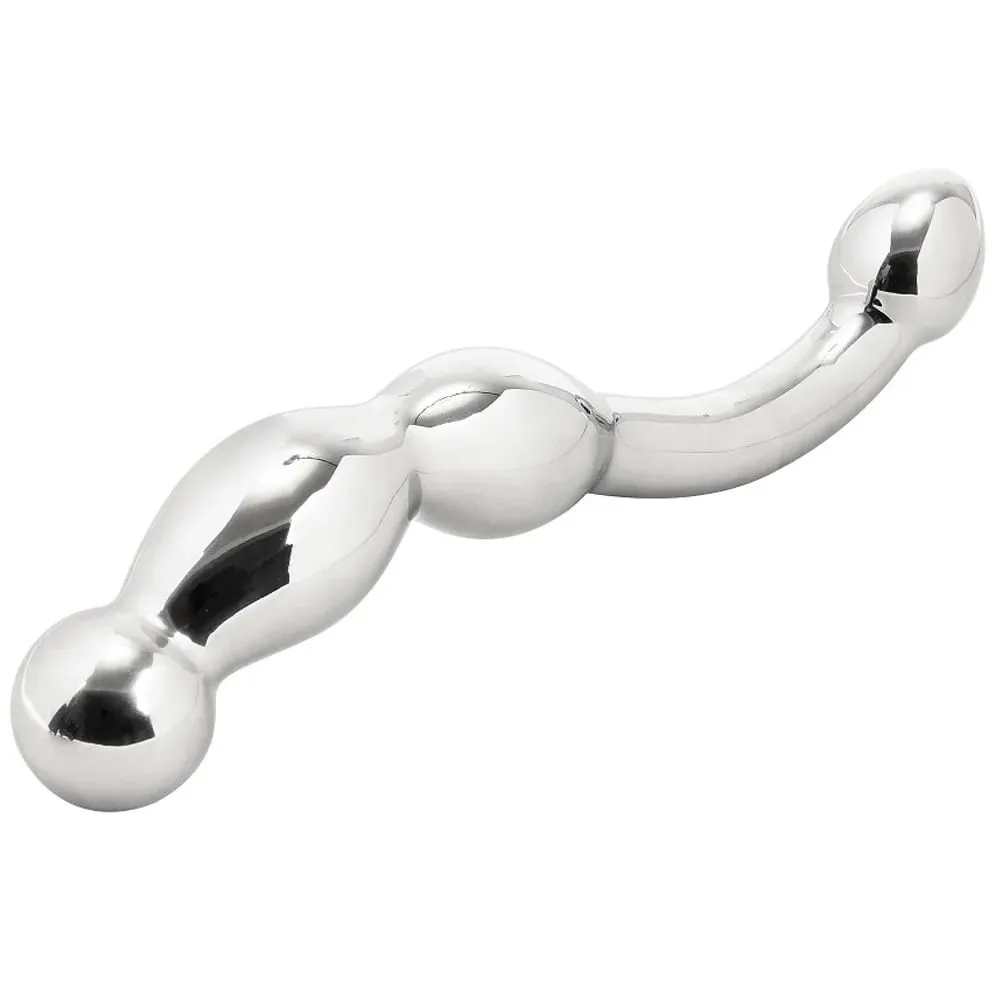 Stainless Steel Double Dildo G Spot Massager Metal Heavy Anal Beads Butt Plug Dildo Fake Penis Sex Toy For Man Woman — image 2