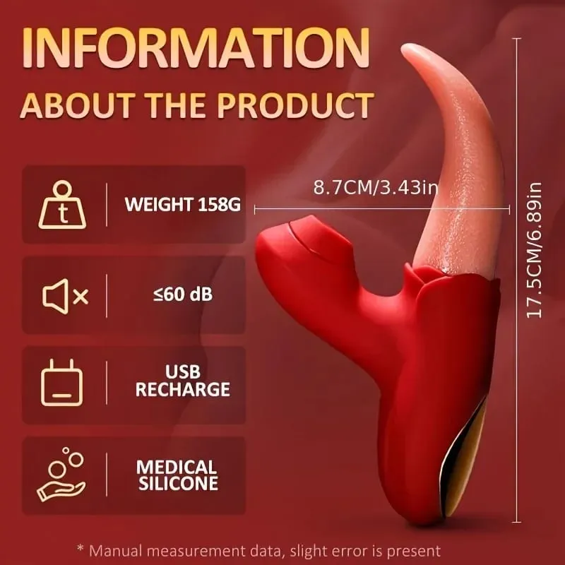 Powerful Sucking Vibrator for Women Tongue Licking Clitoris Stimulator Sucker Vagina Massager Masturbation Adult Sex Toys Goods
