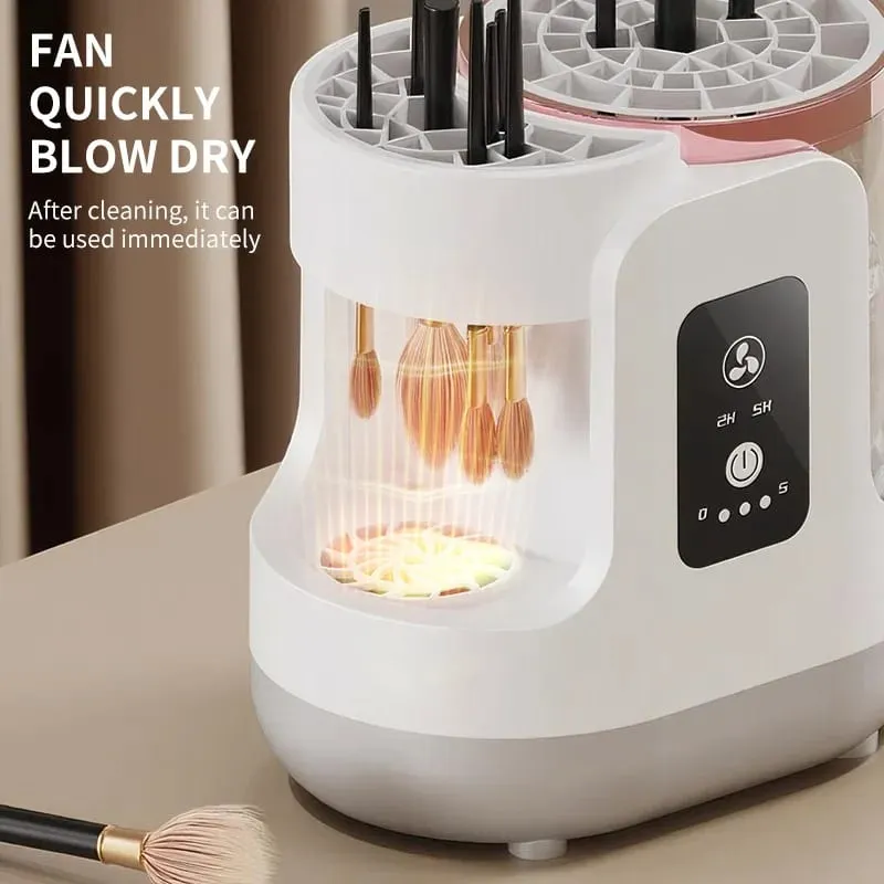 3 IN 1 Electric Makeup Brush Cleaner Machine With Makeup Brush Dryer-Holder-Portable Automatic USB Cosmetic Brushes Cleaner Tool