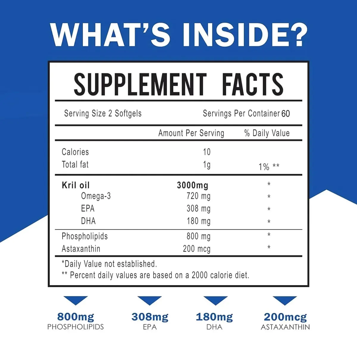 Huile de krill antarctique 3000 mg - avec oméga-3 EPA DHA astaxanthine et phospholipides - Complément alimentaire durable — image 2