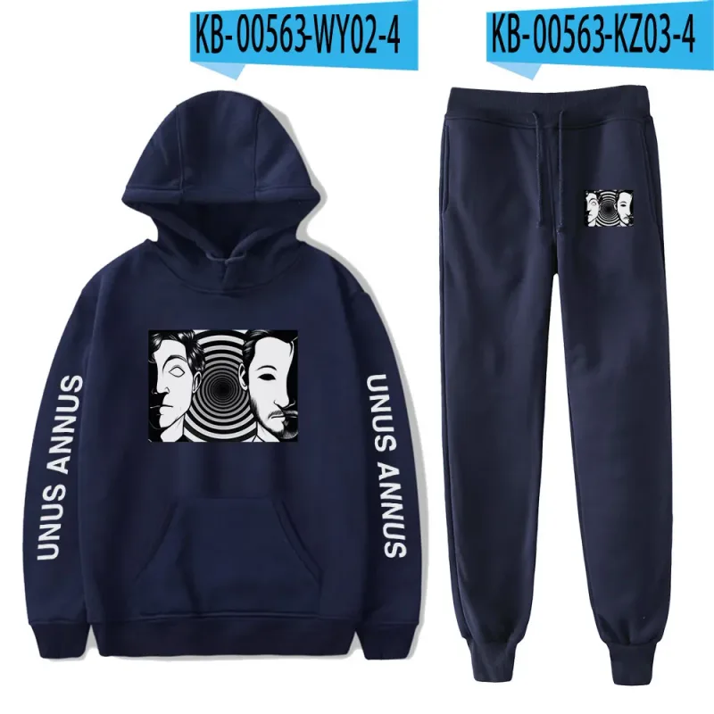 Popular Comfortable Unus Annus Print Sweatshirt Sweatpants Suit Hoodies+ Trousers Suit Boys/Girls 2 Piece Set Clothes
