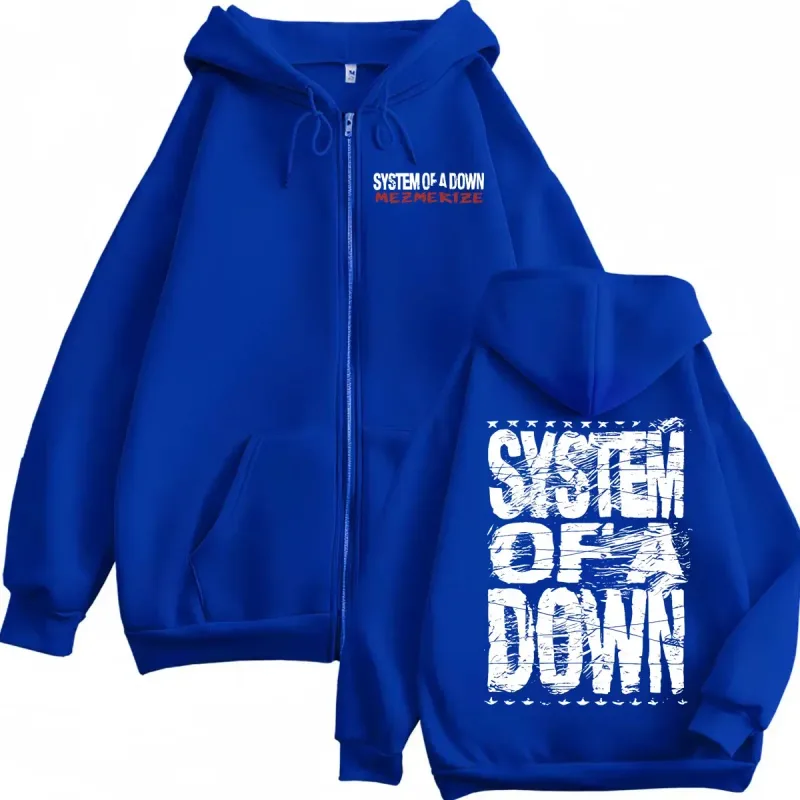 System of A Down Mezmerize Merch Zipper Hoodie Alternative Metal Music Zip Up Sweatshirts Rock Hip Hop Vintage Pullovers Unisex — image 6