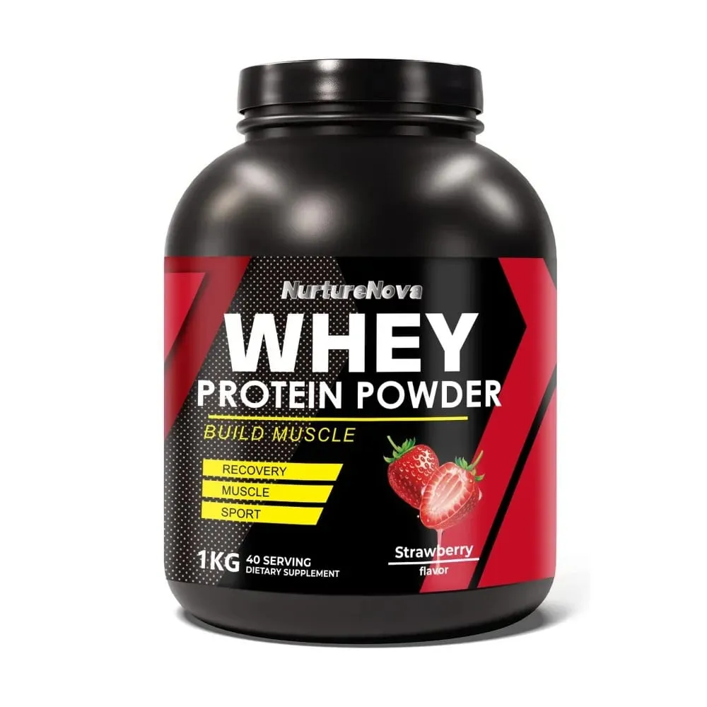 NurtureNova Whey Protein Powder 40 Porções Mistura de Bebida Proteica para Adultos Chocolate Matcha Sabor Morango Nutrição Diária — image 3