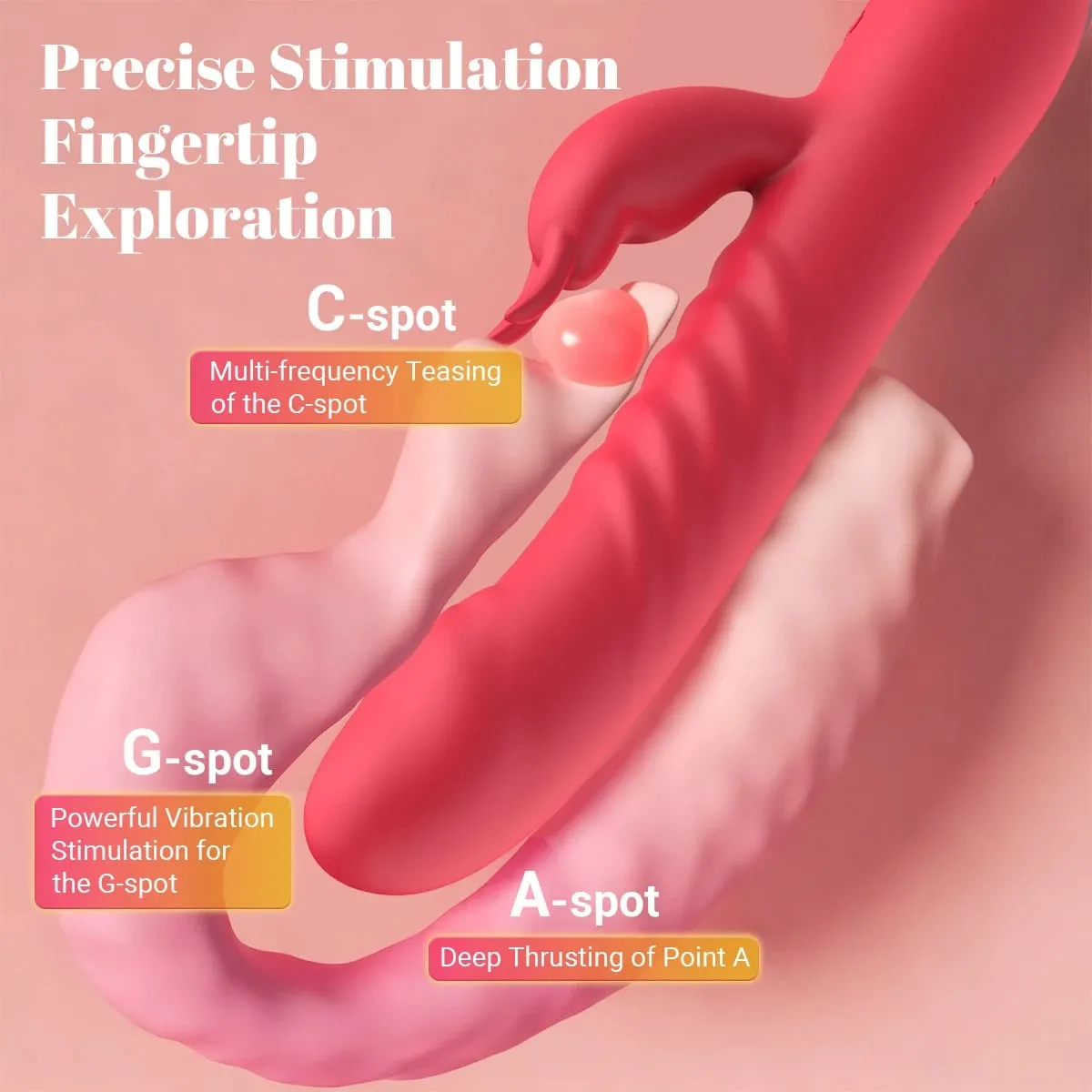 Powerful Rabbit Vibrator for Women Telescopic Dildo G-Spot Vibrating Silicone Clitoral Stimulator Female Masturbator Sex Toys
