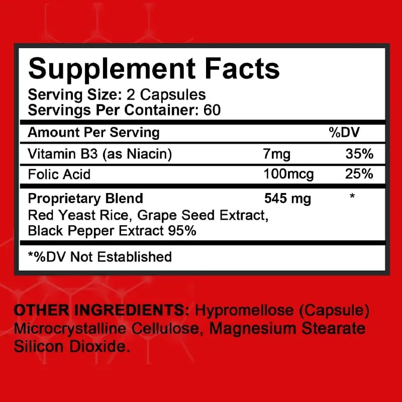 Cholesterol Health Supplement - Lowers LDL and Triglycerides Supports Healthy Cholesterol Levels Natural Heart Health Capsules