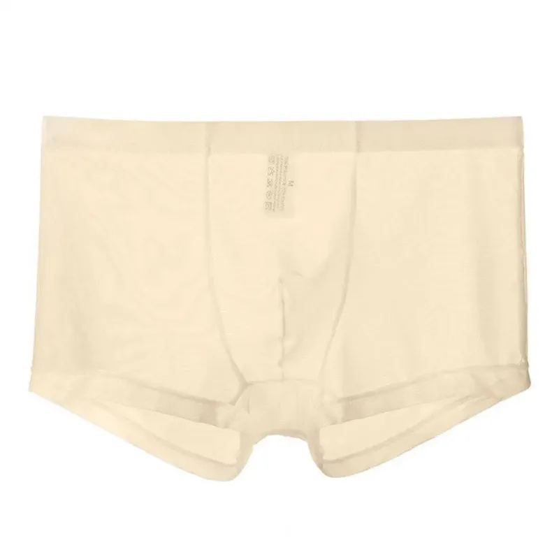 Boxer trasparenti da uomo vedono attraverso le mutande maschili sexy mesh a vita bassa seta ghiacciata sottile raffreddamento mutandine da uomo intimo da uomo — image 9
