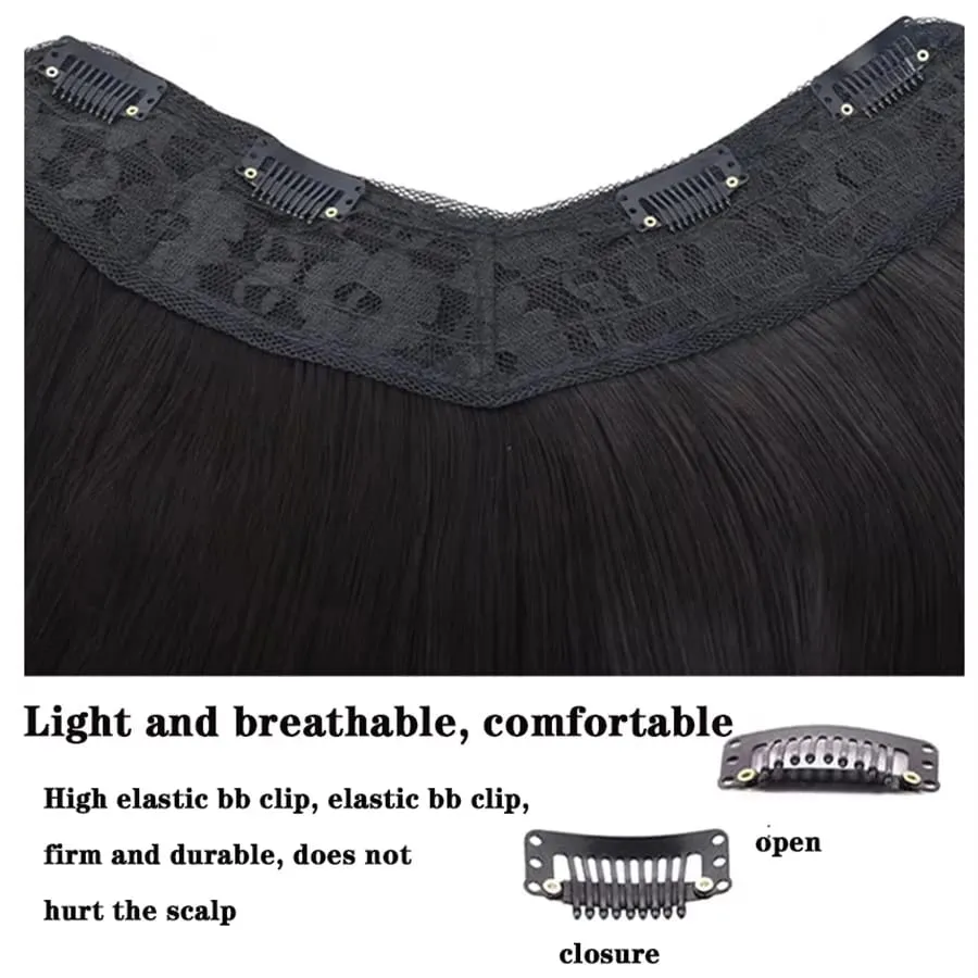 Synthetic Traceless Invisible U-shaped Long Curly Hair With Inner Buckle Extension Wig For Girl Daily Party Christmas Halloween
