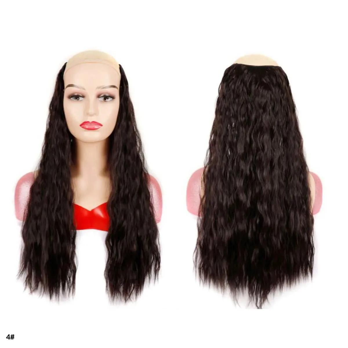 Synthetic Curly Hair Extensions Clip in One Piece 4Clips Deep Wave Long Hairpieces for Women Daily Use Party Hair Accessory — image 19