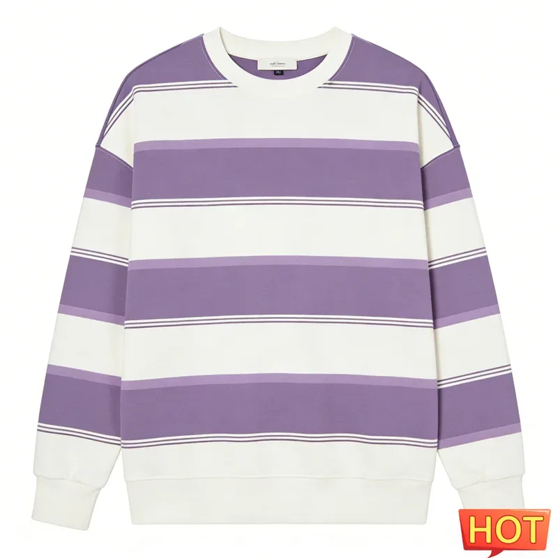 Simple Fashion Striped Pattern Sweatshirts For Men Casual Autumn 3D Printed Long Sleeve Hoodies Loose Daily Wear Basic Pullovers — image 7