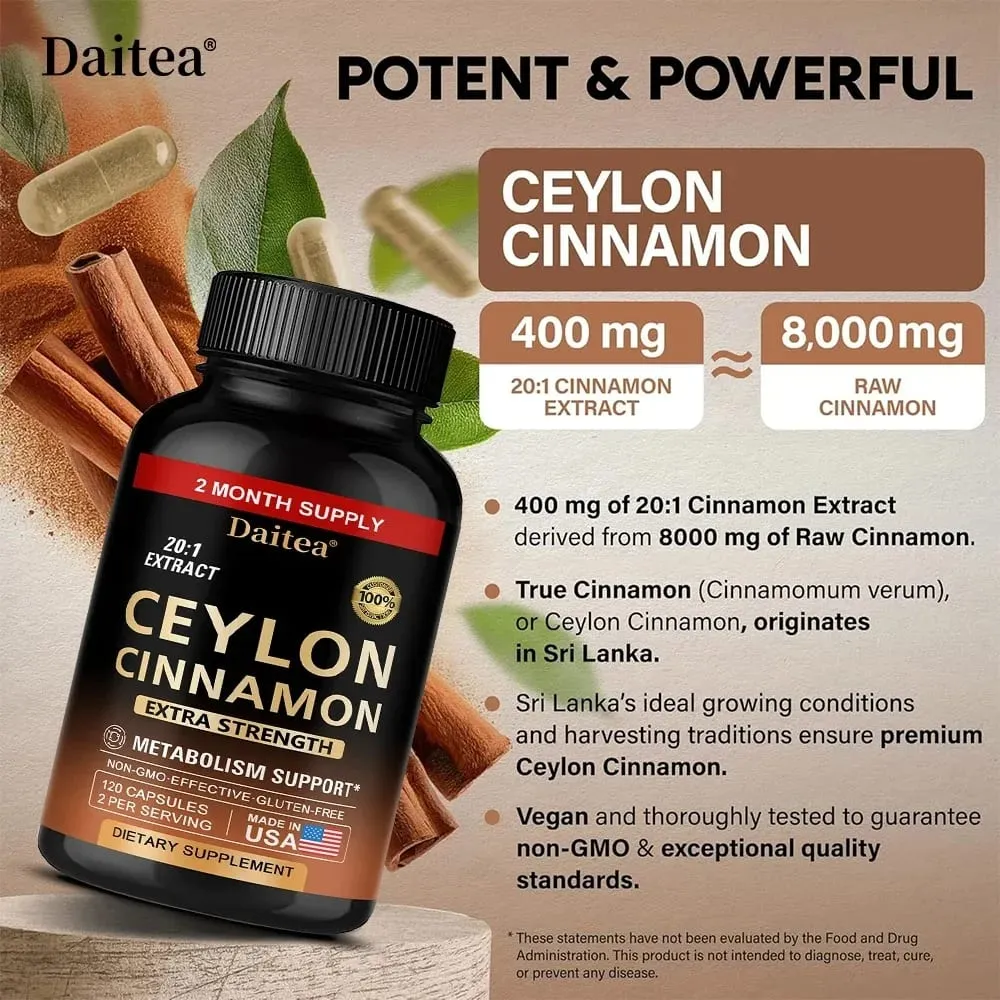 Ceylon Cinnamon Capsules - Antioxidant Promotes Heart Health and Metabolism Support The Immune System — image 5