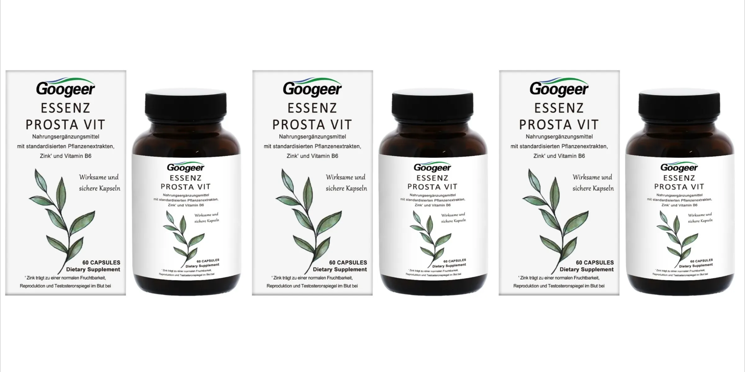 Googeer Men's Prosta Vit Essenz Capsules Bladder & Urinary Tract Health Support with Zinc Vitamin B6 Saw Palmetto 60 Count